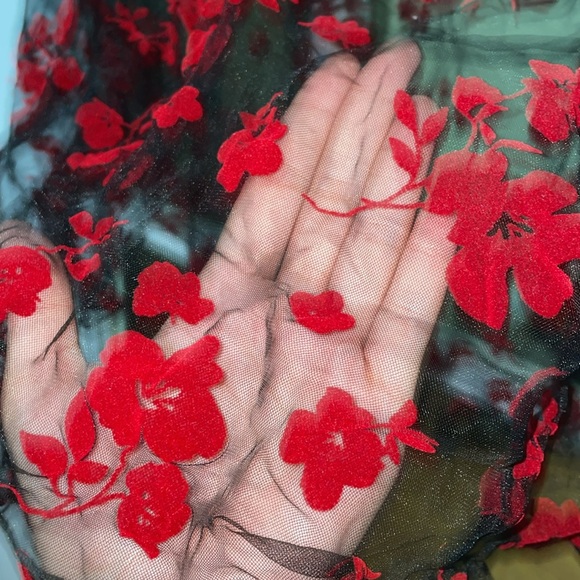 3/$15 curvy off shoulder Floral Print Sheer Mesh Bardot babydoll lingerie - Picture 4 of 11